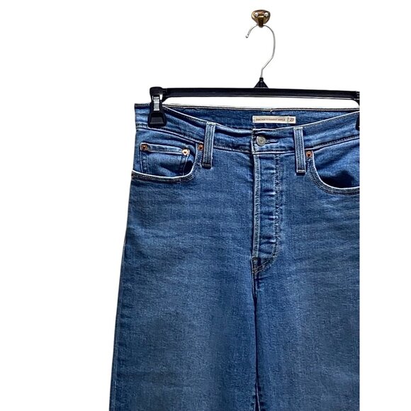 Levi’s Ribcage Straight Ankle Jeans Blue Size 27 - Picture 8 of 15